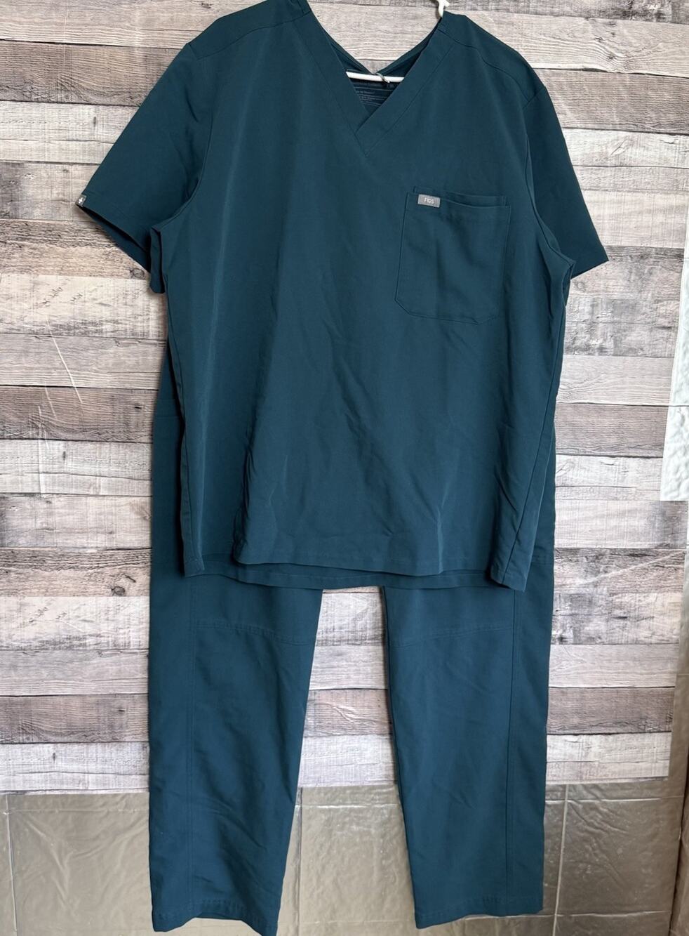 Figs Technical Collection Scrub Set Caribbean Blue Pants XL T2001 -Top XL FM1500
